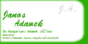 janos adamek business card